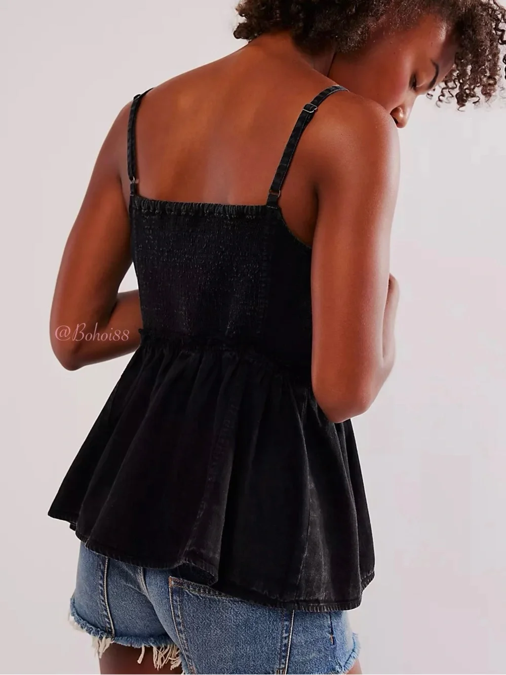 NWT Free People We The Free Reworked Denim Top Tank Cami